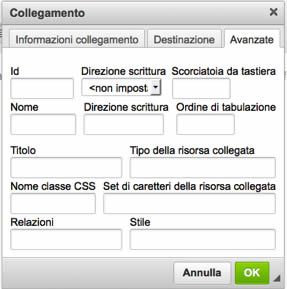 dove inserire il titolo di un collegamento