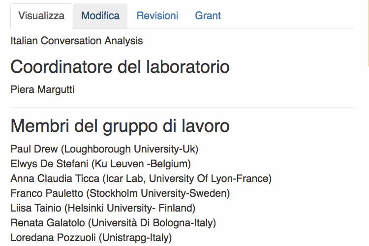 dettaglio della linguetta "modifica"